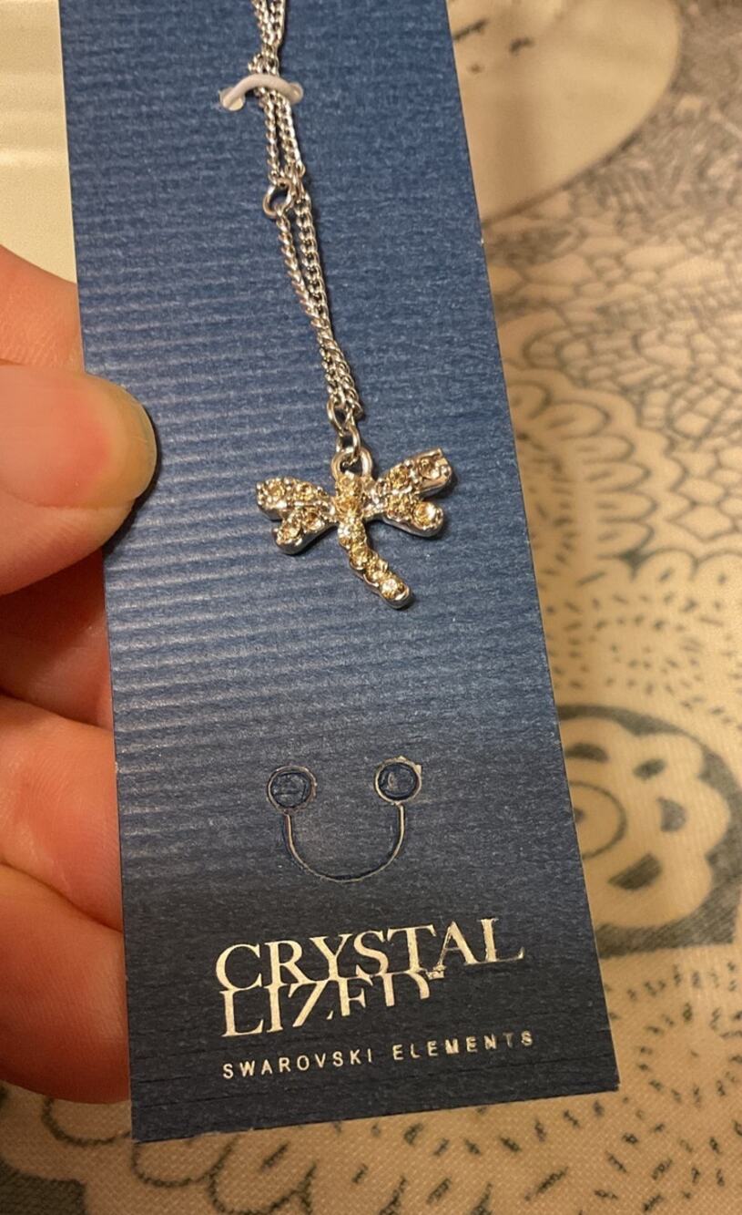 Crystale Anklets Swarovski Crystal Champagne Rhinestone Dragonfly Adjustable